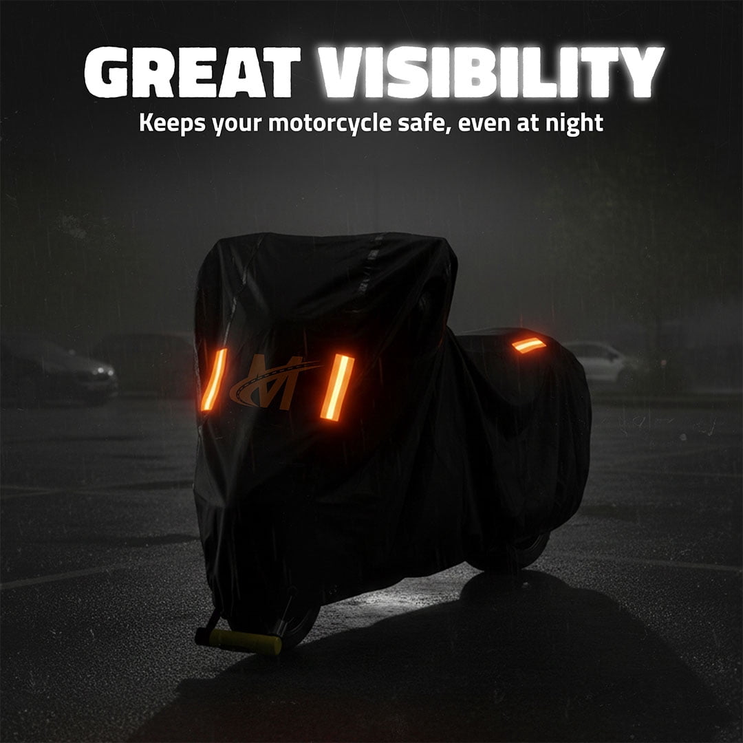 Mockins 91"x49"x39" Heavy Duty 250g PVC Motorcycle Cover with Cotton Lining