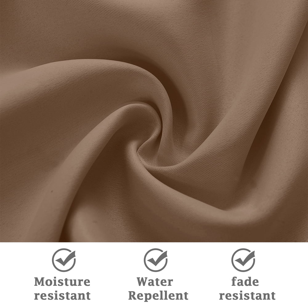 Topchances Upgraded Brown Grommet Blackout Outdoor Curtains, "54 x 84" Inches 2 Panels