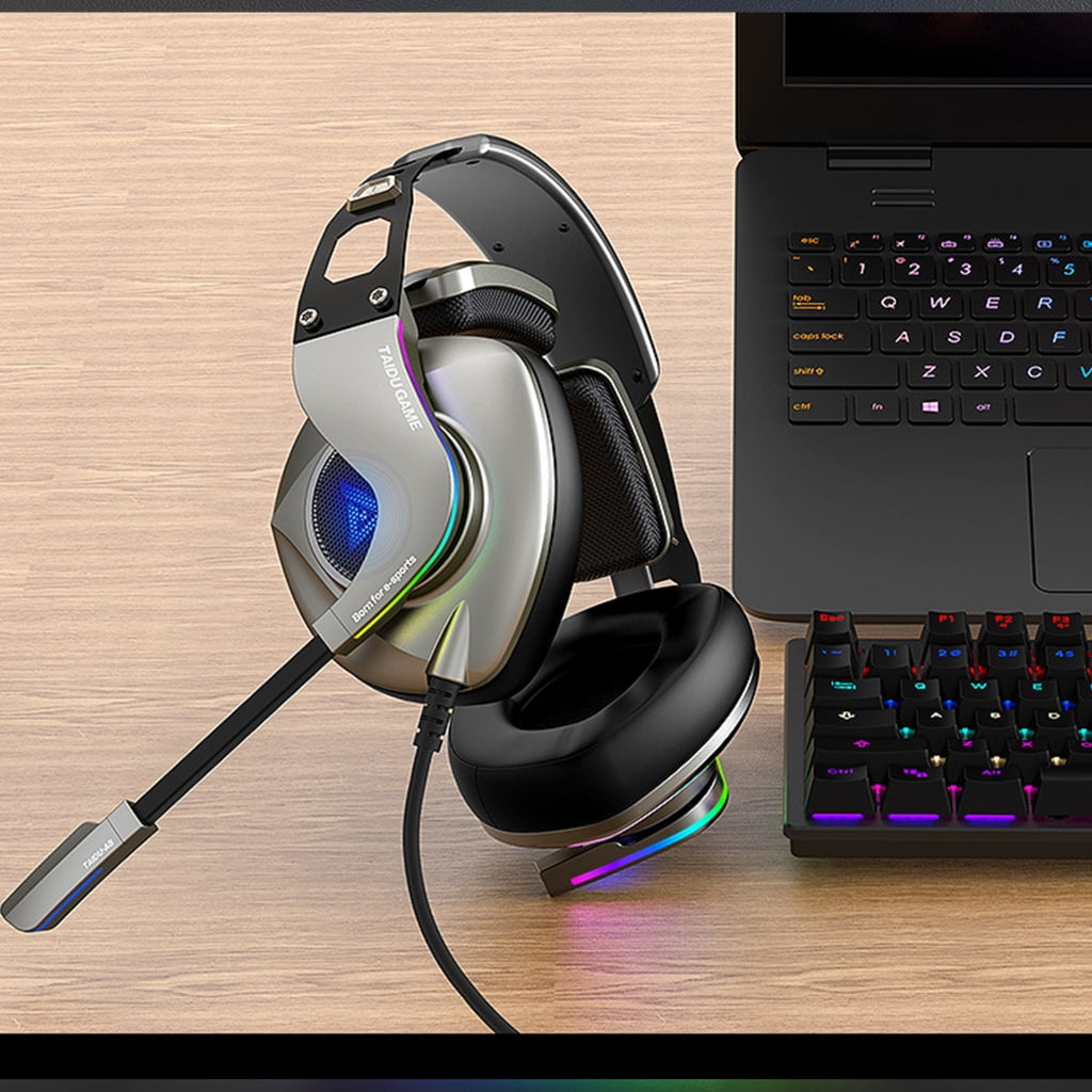 Adjustable Over Ear Headphones With Microphone Inside Noise Cancelling 7.1 Sound