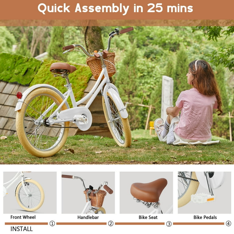Glerc Little Molly 20 inch Kids Girls Bike for 7-13 Years Old