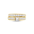 thumbnail image 2 of FB Jewels 14kt Yellow Gold Womens Princess Diamond Bridal Wedding Engagement Ring Band Set 1-1/2 Cttw, 2 of 4