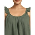 thumbnail image 5 of Terra & Sky Women's Plus Size Ruffle Strap Tank Top, 5 of 6