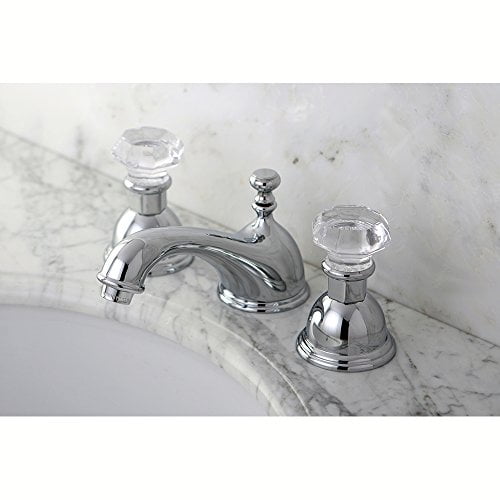 Kingston Brass Celebrity Widespread Lavatory Faucet with Crystal Handle, Chrome