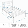 thumbnail image 3 of FullFurnique Twin Size Metal Platform Bed Frame with Cloud-Inspired Design for Adults, White, 3 of 6