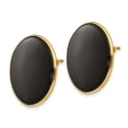 thumbnail image 4 of Auriga Fine Jewelry 14K Yellow Gold Black Onyx Stud Earrings for Women (L- 21mm, W- 21mm), 4 of 5