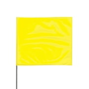 Presco Steel Wire Staff Marking Flags: 2-1/2 in x 15 in. (Neon Yellow) [12 flags/pack]