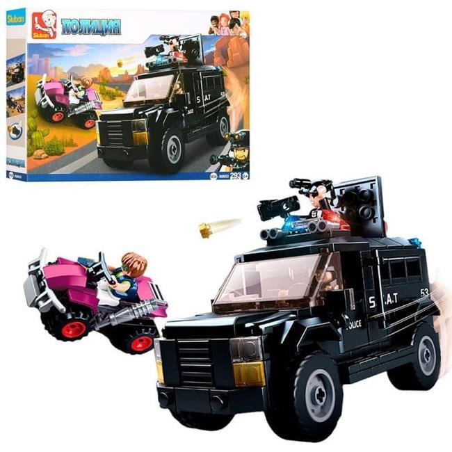 Sluban 653 Police Armored Assault Vehicle Building Brick Kit 293 Pcs Multicolor