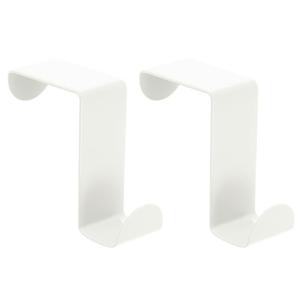 Ganchos para Puerta, 2 piezas - Ganchos de Puerta de Acero Inoxidable, Ganchos Dobles en Forma de S para Colgar Ropa (Blanco)