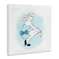 thumbnail image 3 of Stupell Industries Girl with Blue Bow Novelty Painting Gallery Wrapped Canvas Art Print Wall Art, 17 x 17, 3 of 7