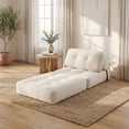 thumbnail image 3 of Giantex Convertible Folding Sofa Bed, Fold Out Sleeper Chair, Floor Sofa for Bedroom, Beige, 3 of 9