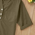 thumbnail image 6 of Child Fashion Casual Shirts Army Green Shirts for Girls Round Neck Girl Summer Outfits Toddler Girl Clothes 7-8 Years, 6 of 7
