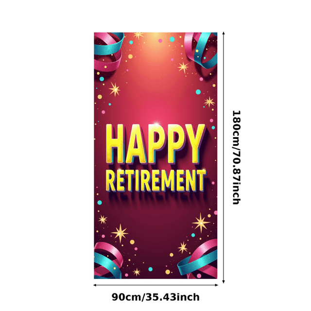 Shiny Happy Retirement Banner with Butterfly and Star Elements Backdrop Decor Party Supplies Retirement Party Photography Props Celebration Decorations