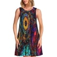 thumbnail image 1 of Balery Mandala Colorful Vestidos de verano para mujer con estampado: vestido holgado sin mangas, vestido playero informal y cómodo para días calurosos., 1 of 7