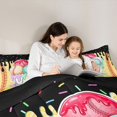 thumbnail image 4 of Castle Fairy Abstract Dreamy Baseball Full Size Comforter Sets 3-Piece, Colorful Ice Cream Drip Bedding Comforter Set, Black Yellow Purple,Black Reversible,1 Comforter and 2 Pillowcases, 4 of 6