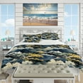 thumbnail image 2 of Designart "Hokusai's Waves In Patterned Tribute II" Green Coastal Bedding Covert Set - Nautical & Coastal Bed Set With 1 Sham, 2 of 5