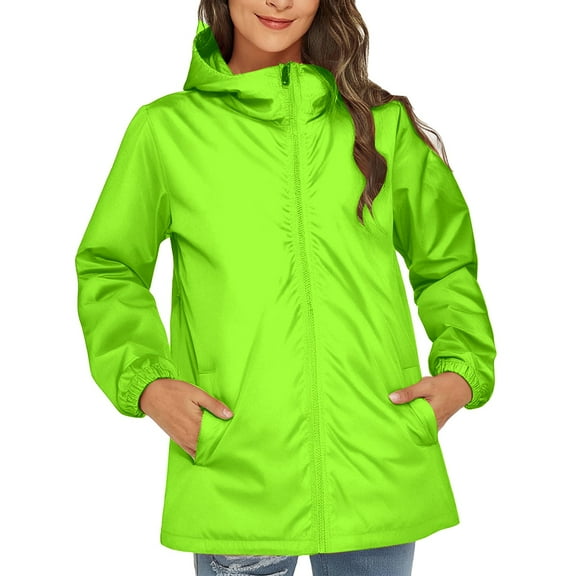 Niaviben Hiking Jacket Women Waterproof Rain Jacket Women Womens Rain Jacket with Hood Women Jacket Winter Jackets for Women Casual Jackets for Women Womens Jackets Casual Green L