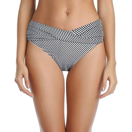 Aayomet Women s Bikini Bottom Twist Front Cheeky Swimsuit Ruched Bathing Suit Bottoms (Grey  M)