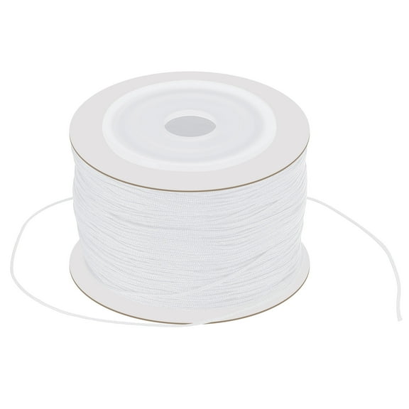 Uxcell 0.6 mm x 142 Yard Nylon Satin Cord 0.6 mm Beading String Braided Rope, White
