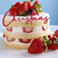 thumbnail image 4 of GOOHOCHY 30 adornos navideños para tartas: adornos rojos para tartas, decoración navideña con texto en inglés "Merry Christmas", pancarta de cupcakes de invierno para fiestas navideñas., 4 of 8
