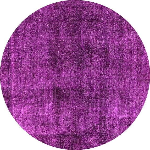 Ahgly Company Indoor Round Oriental Pink Industrial Area Rugs, 8' Round