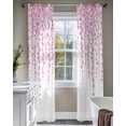 thumbnail image 4 of Pink Polka Dots Sheer Curtains 84 Inch Length 2 Panels Set for Living Room/Bedroom, Vintage Abstract Art Watercolor Kitchen Curtains Grommet Semi-Sheer Curtains Drapes Window Treatments 52"x84"x2, 4 of 7