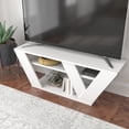 thumbnail image 3 of Ada Home Decor Furniture for TVs up to 48" 2 Tier Open Shelf White Todd Modern TV Stand, 3 of 12