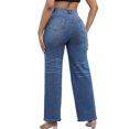 thumbnail image 5 of Ltctricy Women's Wide Leg Jeans Baggy High Waisted Ripped Hem Distressed Denim Pants Casual Loose Trendy Trousers, 5 of 6