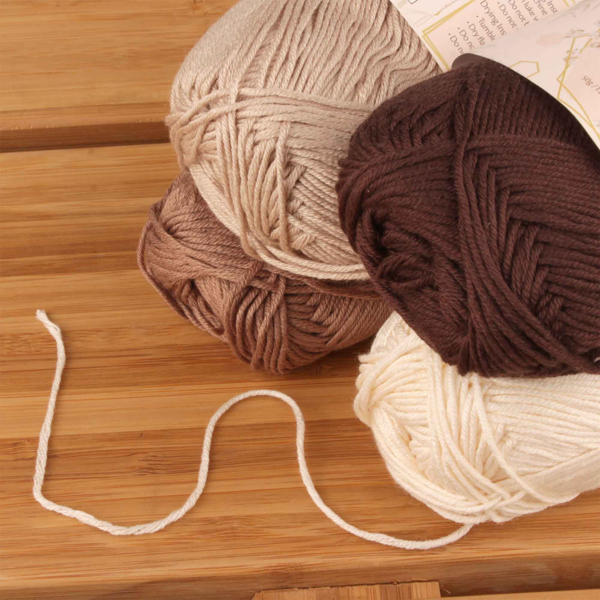 JubileeYarn Bamboo Cotton Sport Yarn - Shades of Brown - 4 Skeins