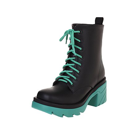 

Color Block Thick-Soled Thick High-Heeled Women S Short Boots