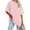 Pink, variant on Dellytop Womens Oversized Tees Loose Half Sleeve Crew Neck Color Block T Shirts