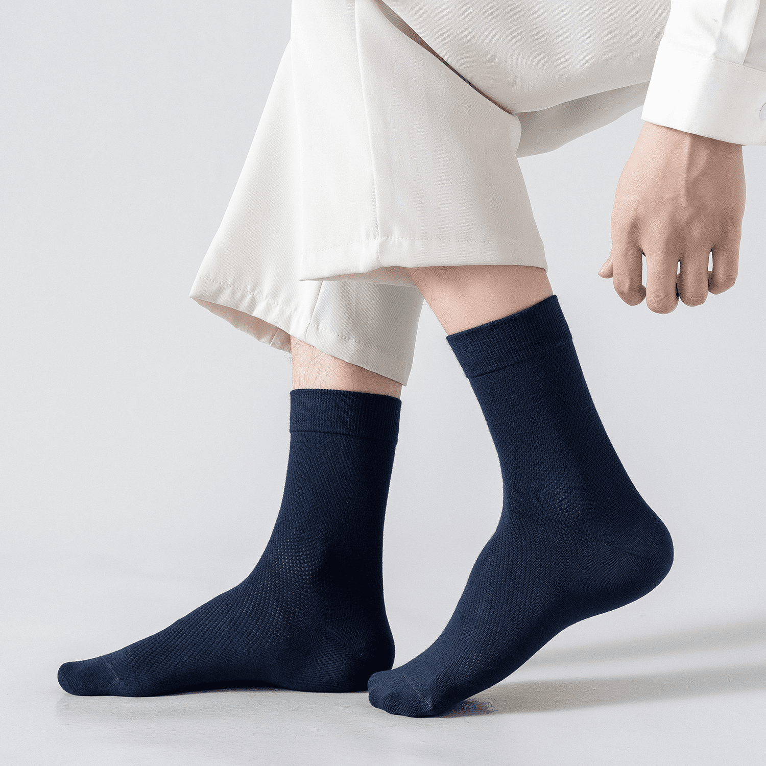 Sookeceks 6 Pairs Thin Cotton Crew Sock for Men, Soft Breathable Lightweight Mens Socks for Casual Size 7-11