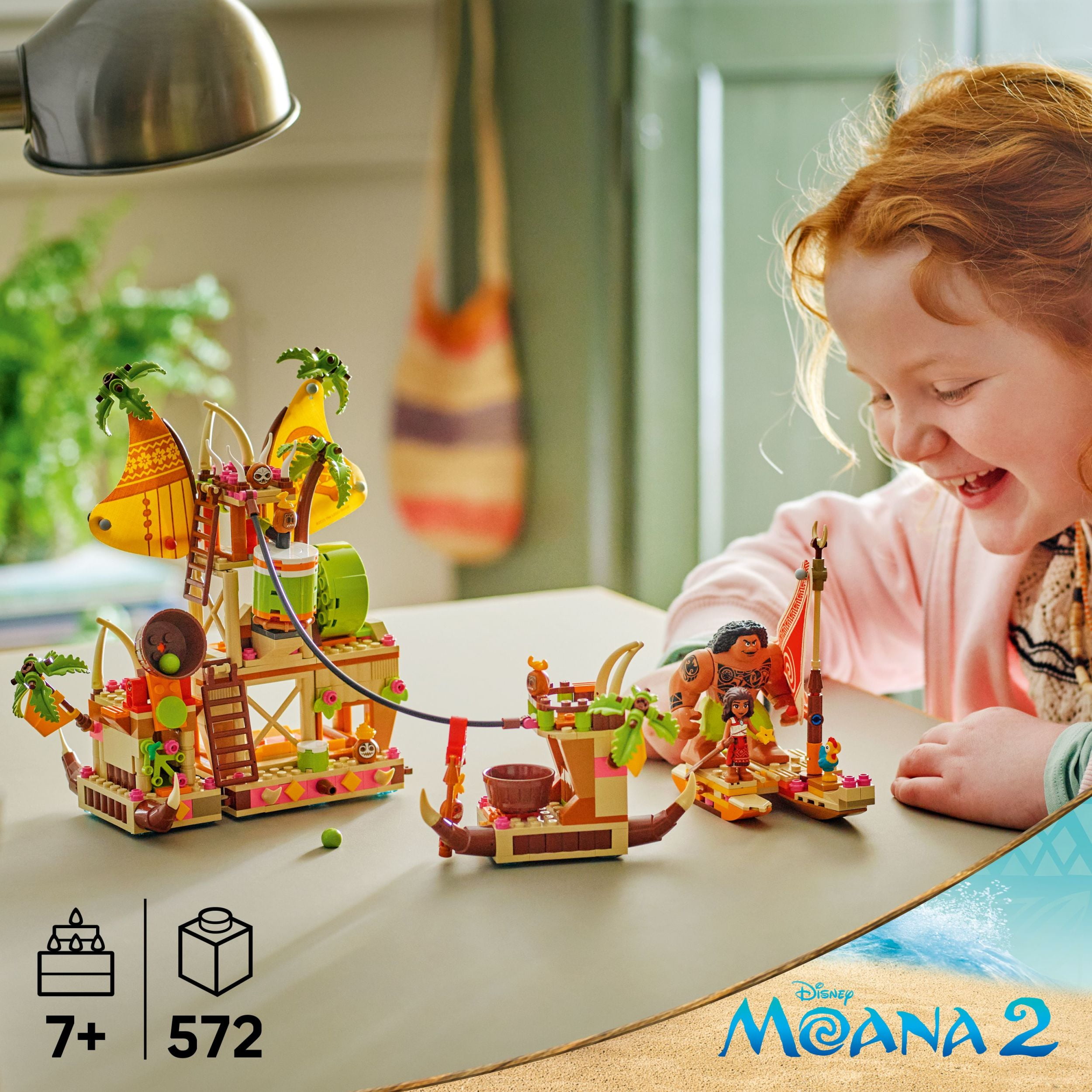 LEGO Disney Moana 2 Kakamora Barge Kids Toy - Pretend Play Building Set for Boys and Girls, Ages 7+ - 9 Characters, Including Moana, Maui, Kotu, and HeiHei - Gift Idea for Birthdays - 43258