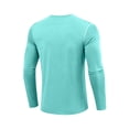 thumbnail image 4 of Mens Long-Sleeve T-Shirt Casual Fashion Crew Neck Upf 50+ Sun Protection T Shirts Moisture Wicking Slim Fit Tees for Outdoor Sports Cyan 2XL, 4 of 7