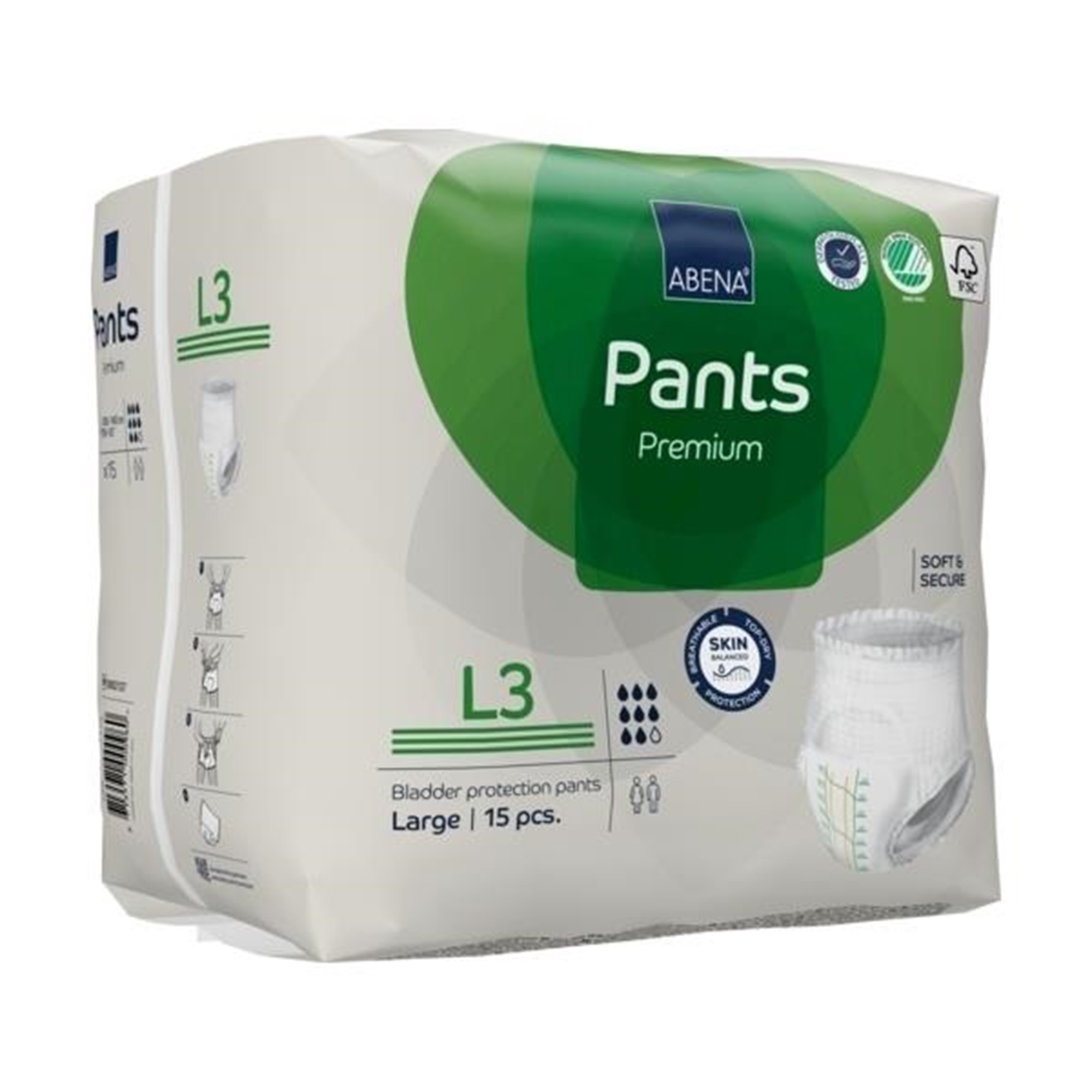 Abena Premium Pants L3 Disposable Underwear Pull On with Tear Away Seams Large, 1000021327, 90 Ct - image 3 of 7