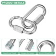 thumbnail image 2 of Conector rápido de enlace de 2 paquetes, M6 1/4" 316 acero inoxidable en forma de D, enlaces de cadena de reparación para columpios/camping/senderismo/mochila, anillo de llave de torsión [Plata], 2 of 6