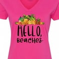 thumbnail image 4 of Inktastic Hello, Beaches Group of Pineapples Women's V-Neck T-Shirt, 4 of 5
