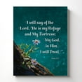 thumbnail image 4 of Psalm 91 Wall Art, Psalm 91:2 Canvas Print, Psalm 91 Wall Décor. Aqua with Flowers, Ready To Hang for Living Room Home Wall Decor 11x14, 4 of 6