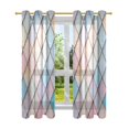 thumbnail image 7 of Yayeee Window Curtains Light Filtering 63"x52" Grommet Panel Pair Home Living Room Decor, Orange Art Pattern, 7 of 7