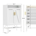 thumbnail image 2 of spanspace 7 Tiers Shoe Storage Cabinet for Entryway, Freestanding Shoe Rack Organizer with Open Storage, Adjustable Shelves and Light,White, 2 of 9