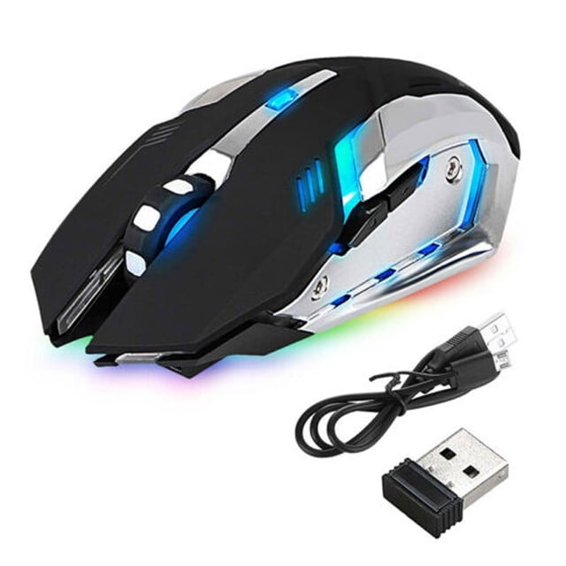 LED Wireless Optical Gaming Mouse Ergonomic Grips High Resolution Mouse Wireless Gaming Mouse for PC Computer Laptop Gaming Players