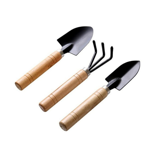 Bewildely Mini juego de rastrillo de 3 uds., pala de tierra útil ancha, herramientas de mano de para excavación de suelo, suministros de jardín Jardín y Patio Bewildely HA080159-00B