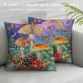 thumbnail image 3 of Qinduosi Mushroom Throw Pillow Cover,Mushroom Pillow Cushion Case,Two Side Printing Invisible Zipper Rainbow Color Wild Mushroom Pillow Case Sofa Couch Livingroom Decor White, 3 of 5
