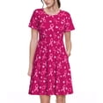 thumbnail image 1 of Disketp Breast Cancer Awareness6 para Vestido de Manga Corta para Mujeres, Vestidos de Verano para Mujeres, Casual y Holgado para la Playa, 1 of 6