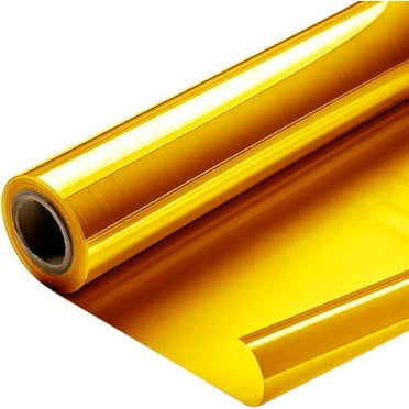 Yellow Cellophane Wrap 24'' x 100' Roll - Colored Cellophane Sheets for Craft Baskets, Gift Wrapping Supplies, Plastic Wrap for Gift Baskets