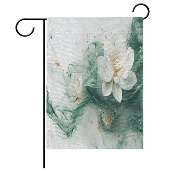 Ryvnso Lotus Flower on Marble Pattern Garden Flag 12x18 Inch Double Sided Seasonal Yard Decoration