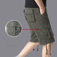 thumbnail image 3 of Pantalones cortos para hombre, anchos, holgados, de gran tamaño, con botones, pantalones cortos cargo para hombre, sueltos, populares, elegantes, casuales, de algodón, vintage, nuevos en Y2k, 3 of 5