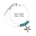 thumbnail image 3 of Tobillera con cuentas de estrella turquesa para niñas, estilo tobillera de playa, joyería, tobillera ajustable, 3 of 8