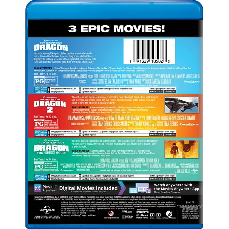 How to Train Your Dragon: 3-Movie Collection (Blu-Ray Digital Copy)