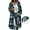 Green, variant on Miqool Women's Plaid Zip Up Long Cardigan Lapel Collar Chest Pockets Fall Winter Coat Casual Outerwear Jacket