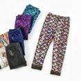 thumbnail image 6 of URMAGIC Toddler Little Kid Girls Shiny Mermaid PU Leather Leggings Fleece Lined Warm Tight Pants, 6 of 6